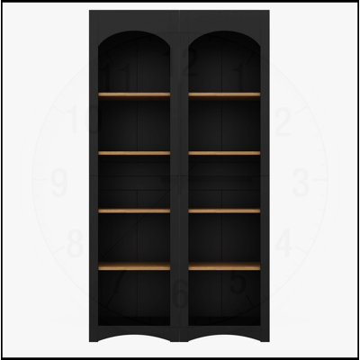 Free Standing 5 Tier Bookshelves, Bookcases Set of 2, Farmhouse Two-Tone Storage Cabinet with Adjustable Shelves, Modern 72H Kitchen Pantry Cabinet for Living Room, Home Office