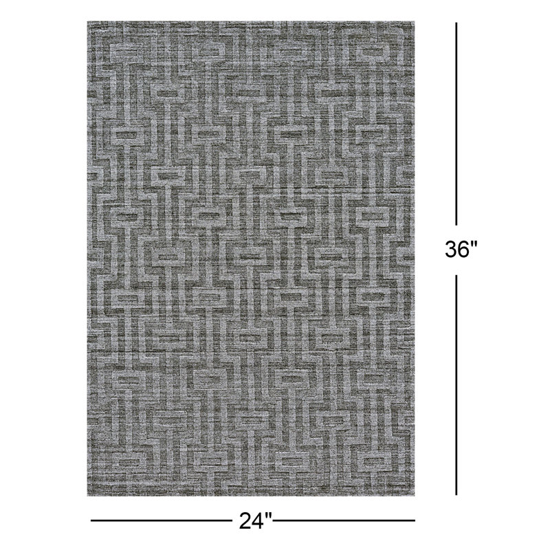 Marcia Viscose Geometric Indoor Rug, Rectangle 2' x 3'