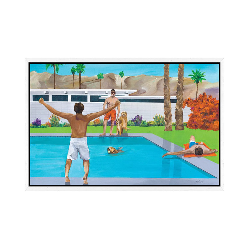 Fetch - Print on Canvas, 101.6 cm H x 66.04 cm W, White Framed