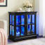 Vitrine de style antique à DEL avec tablettes réglables, vitrine de qualité rétro pour la décoration intérieure, le rangement et l'organisation.