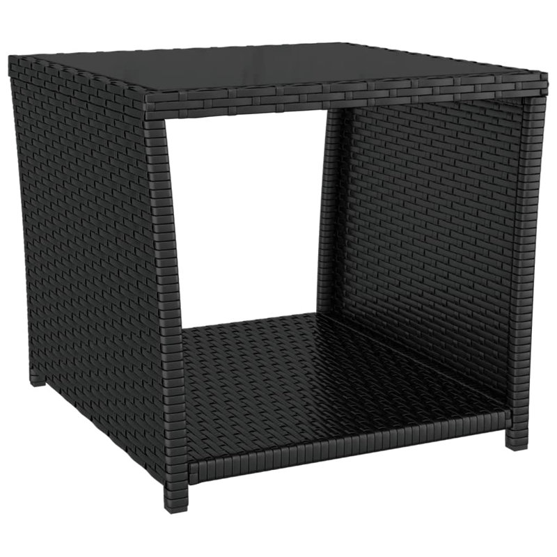 Leo-John Square Steel Outdoor Side Table - 45 cm W 45 cm D, Black, Black