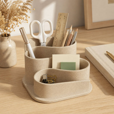 Organisateur de bureau Boho avec porte-stylo pour fournitures de bureau