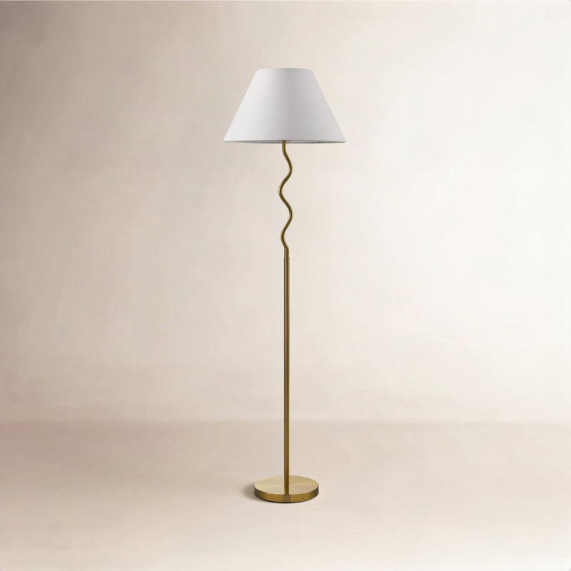 Hiram 62'' H Brass Floor Lamp