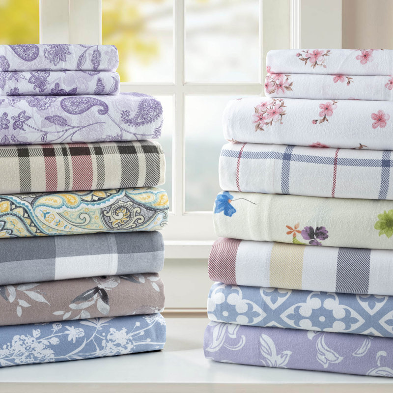 Ensemble de draps en flanelle 180 g / m² Pointehaven, Très grand, Cabana - rayé