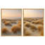 «Coastal Dune Sunset», ensemble de 2 reproductions d'art encadrées - photographie de paysage de plage sereine, ensemble de 2 pièces encadrées pour la chambre ou le salon-119068217-119068218