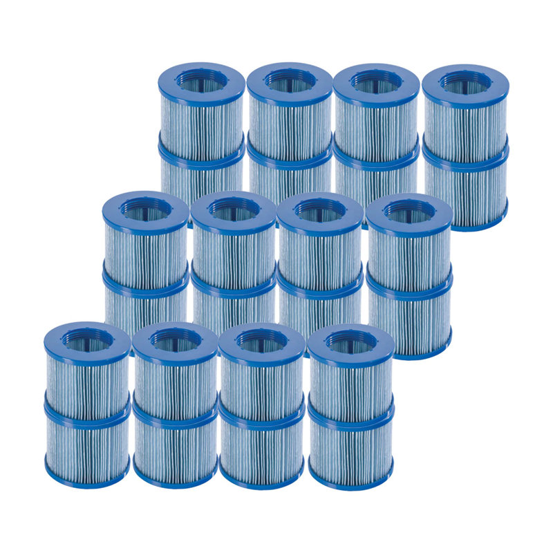 24 Pack Blue Spa Filter Cartridges, Pool Hot Tub Filters Replacement, Filtration Inflatable Hot Tub