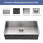 Évier de cuisine encastrable 33 po - 33 po x 19 po x 9 po - Évier de cuisine en acier inoxydable encastrable 16 pouces de profondeur 9 pouces