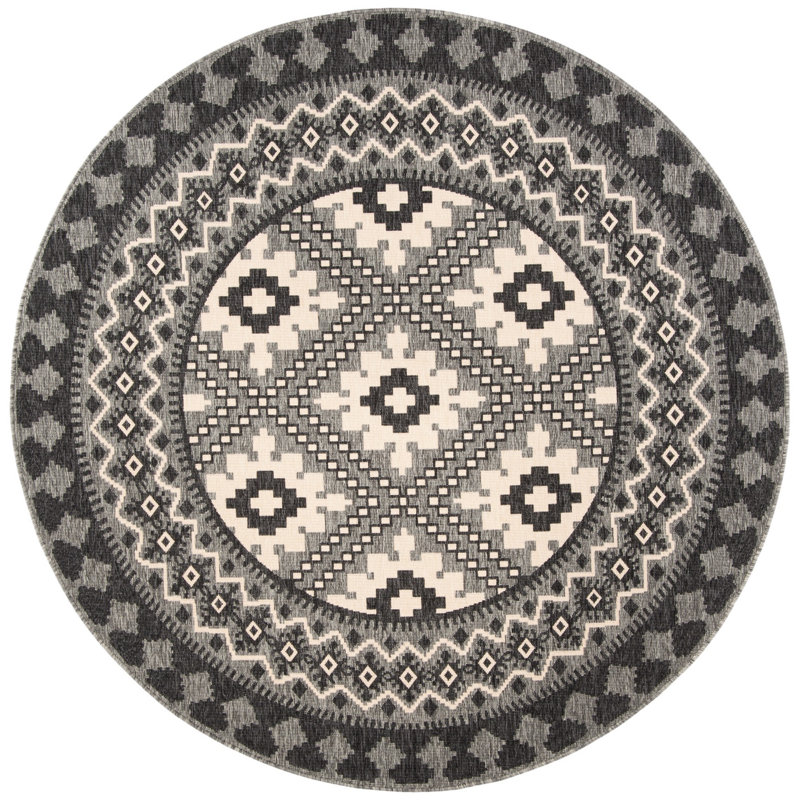 Tapis d'intérieur / extérieur Northpoint Veranda Performance Southwestern, Rond 5 pi 3 po