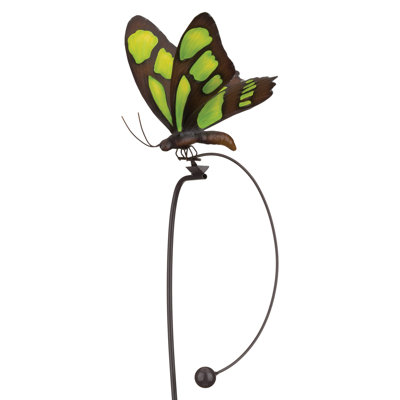 Heriberto Handcrafted Metal Decorative Kinetic Balancing Rocker Butterfly Statuary Garden Stake