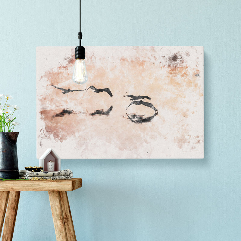 A Flock Of Pelicans - Wrapped Canvas, 45cm H x 76cm W x 4cm D