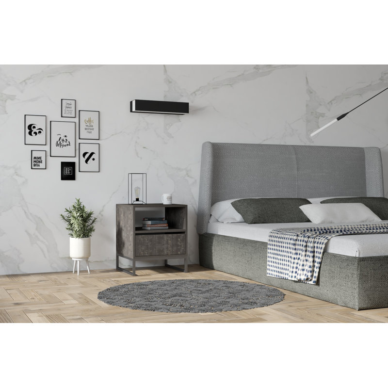 51 cm W Bedside Table, Grey