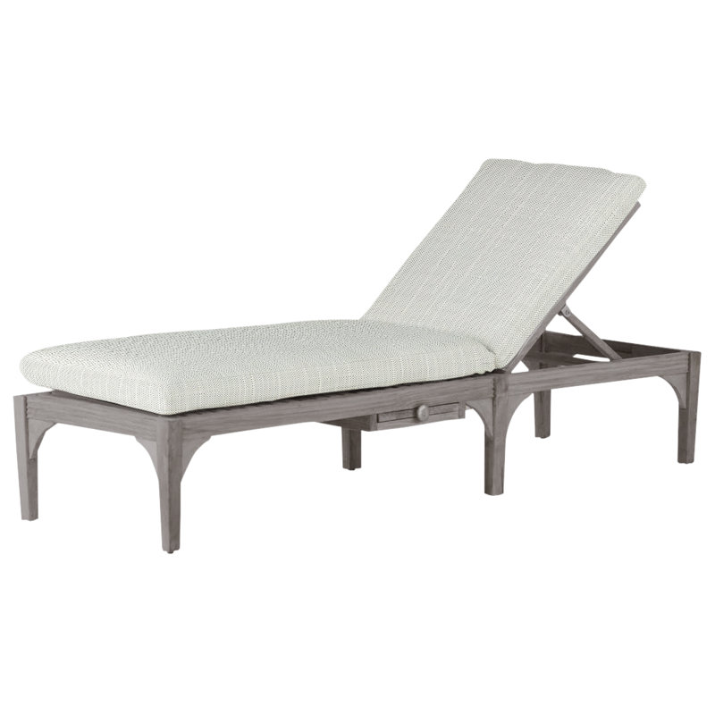 Club Teak Chaise With Wheel - Oyster, Oyster Teak, Welt, Verona Silver