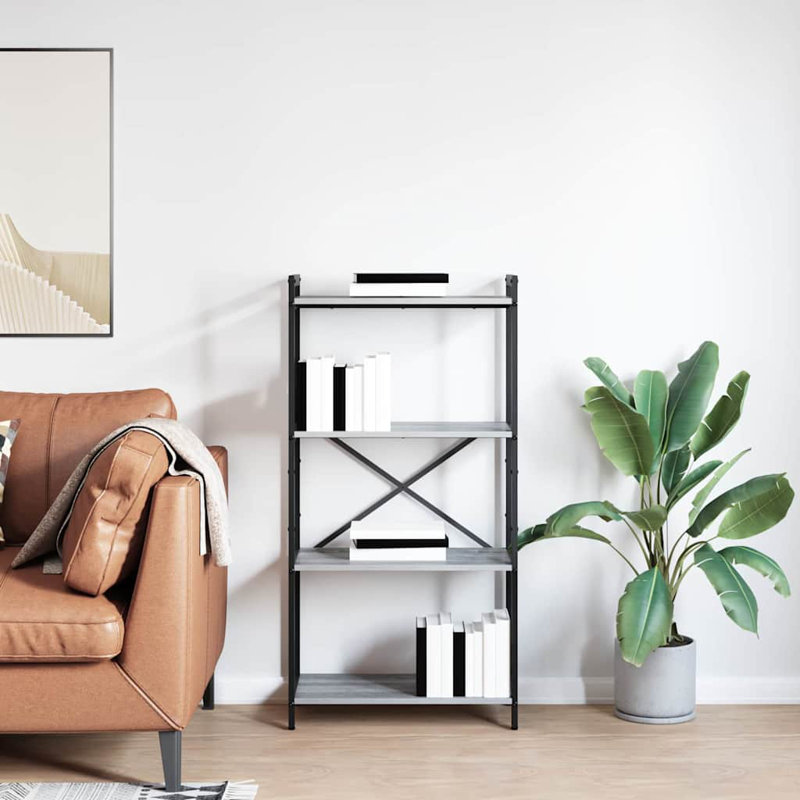 Steel Bookcase, (4 Shelves) 118cm H x 60cm W x 30cm D, Grey