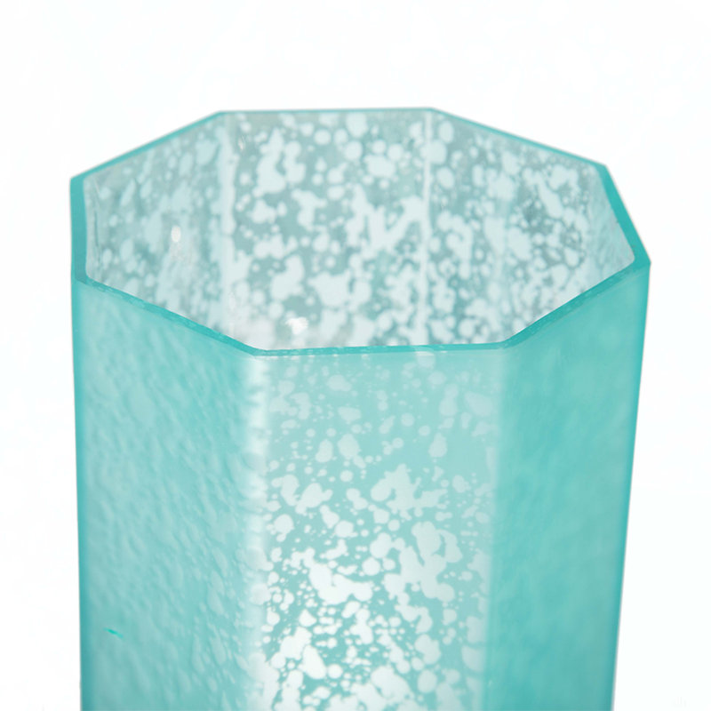 Bougeoir octogonal en verre givré givré, paquet de 4