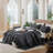 MooMee Lightweight Quilt Set 100% Washed Cotton Linen-Like Stripe Stitch Breathable All-season -114492292-114492298