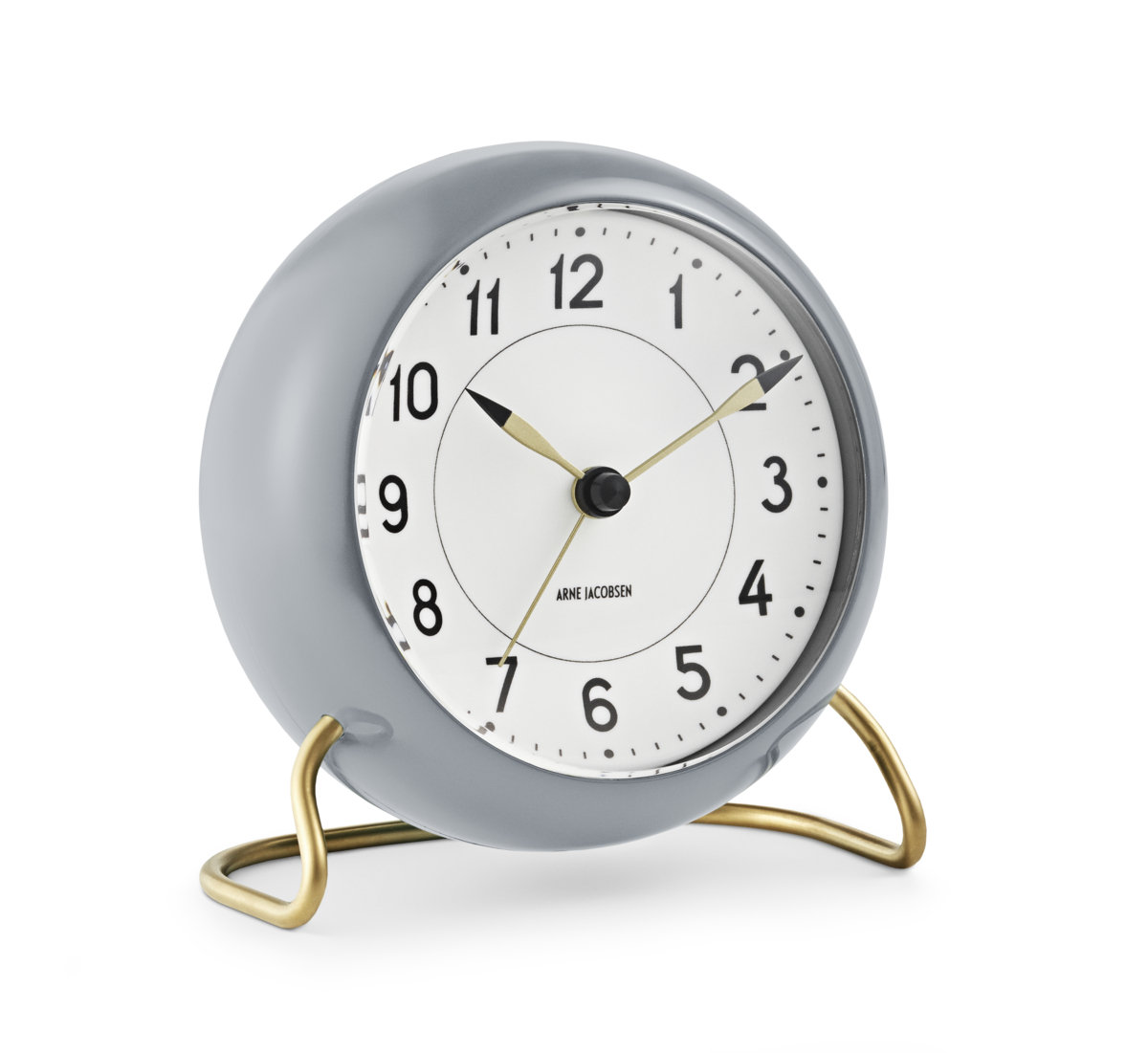 Station Electric Alarm Clock, White/Gray/Gold
