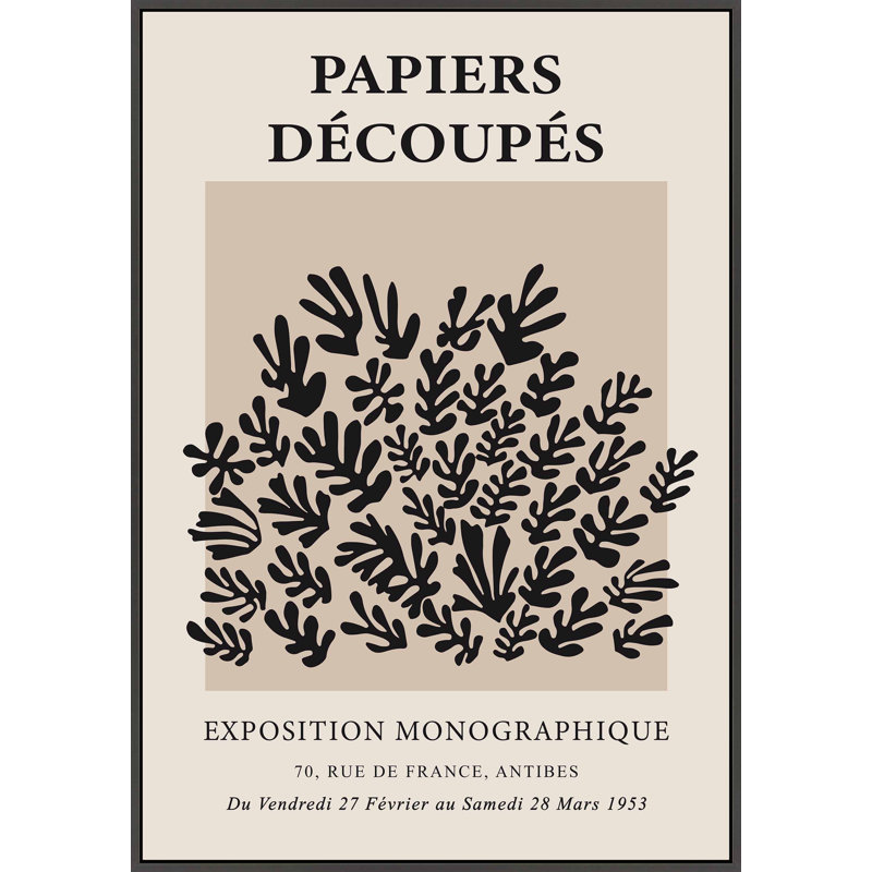 Papiers Decoupes Set by Romina Gadler, 30" H x 21" W, Black Canvas Framed