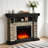 45" Faux‑Stone Freestanding Electric Fireplace with Mantel-1681159917