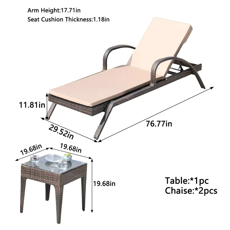 Ensemble de chaise longue d'extérieur
