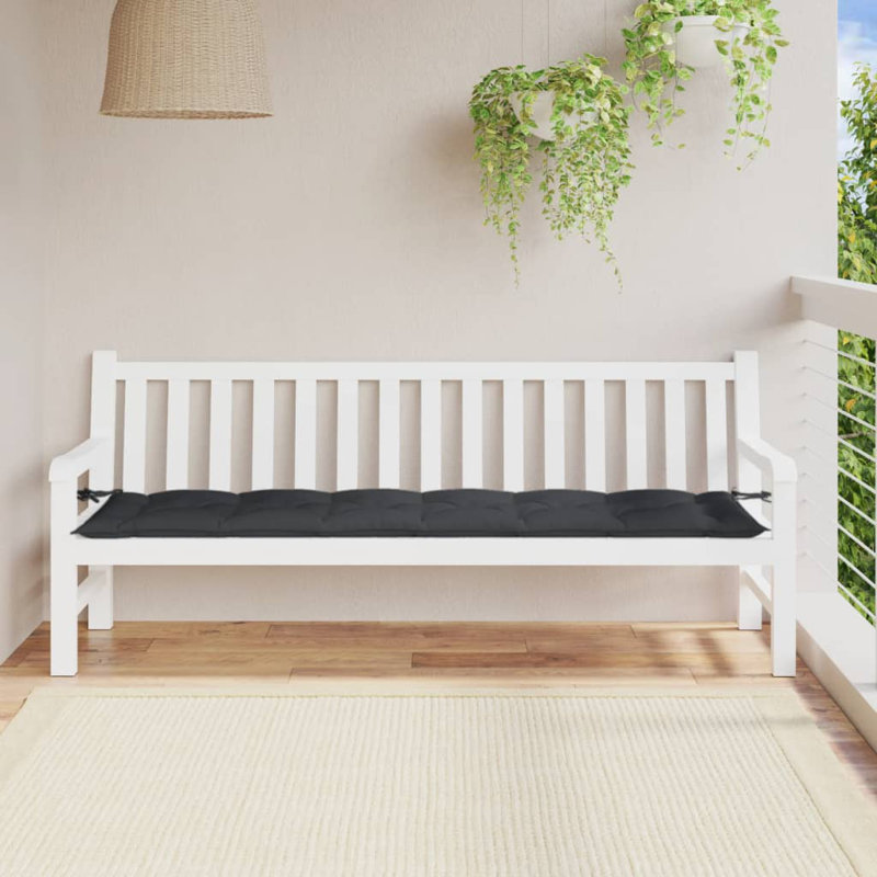 Coussin de banc de jardin Ebern Designs, L 78,7 po x P 19,7 po, Mélange anthracite