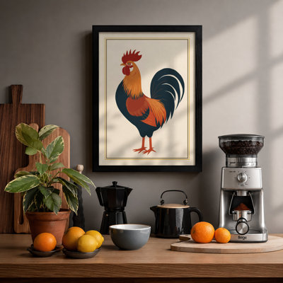 Proud Rooster Retro - Framed Print