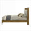 Residential bedroom daily sleep use, brown-toned faux leather upholstered queen size bed frame with USB