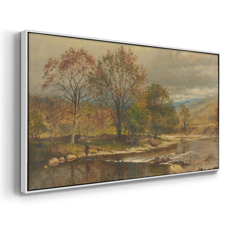 Série paysage - DCCXLIV - Toile tendue avec châssis encadré - Prêt à être accroché, H 25 po x l 49 po, Blanc