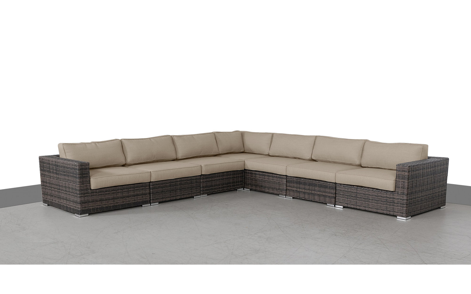 Foxtrot 122" Sunbrella® Patio Sofa, Heather Beige Sunbrella®