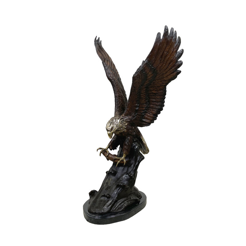 Bronze Eagle Catching Fish Sculpture