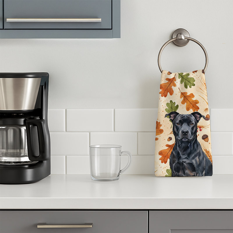 Serviette de cuisine noire American Staffordshire Terrier Heirloom, Staffordshire terrier noir américain
