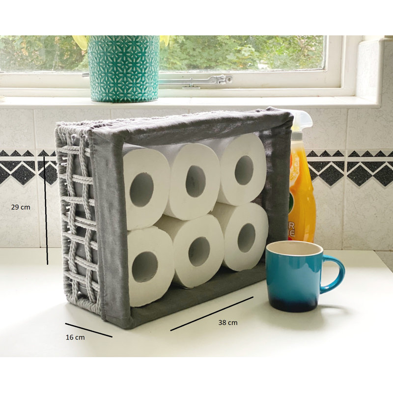 Brambly Cottage Decorative Basket, Grey, 16cm H x 38cm W x 29cm D