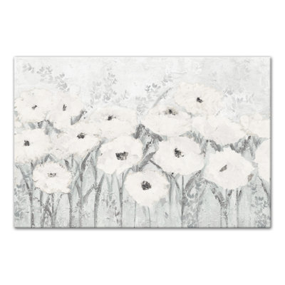 «Florals In Gray», reproduction sur toile