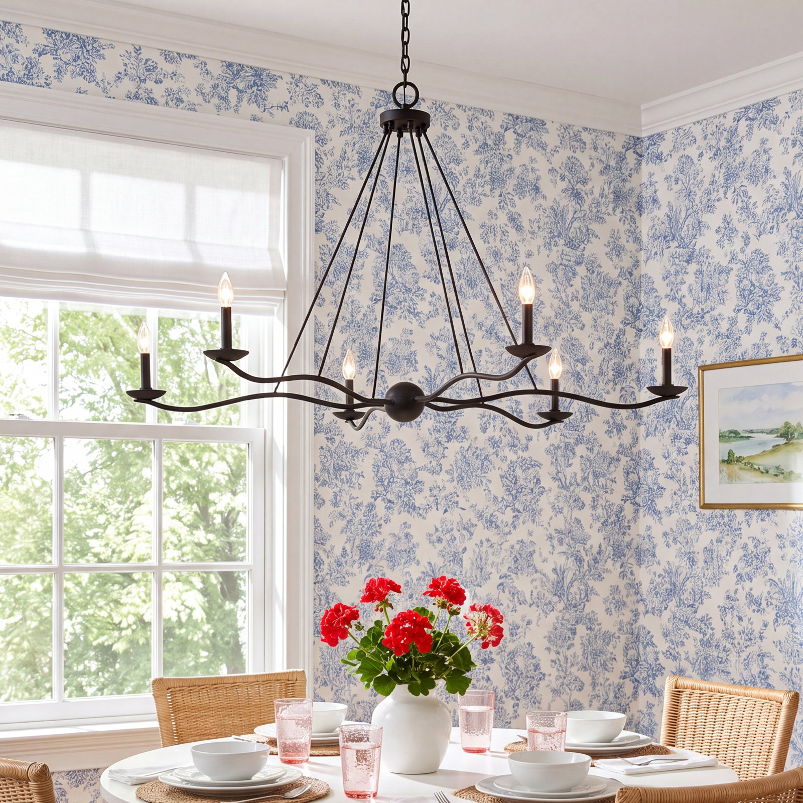 6 - Light Dimmable Chandelier