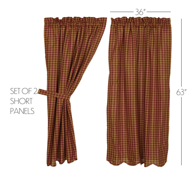 Addie 100% Cotton Room Darkening Pair, 36" W x 63" L, Burgundy