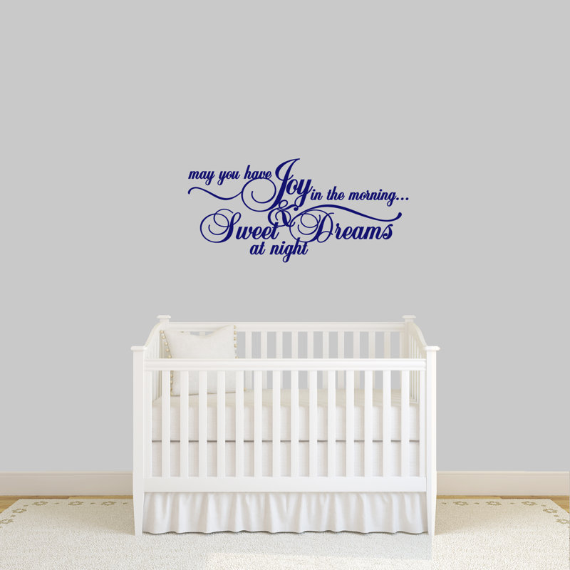 Text & Numbers Non-Wall Damaging Wall Decal, Navy Blue