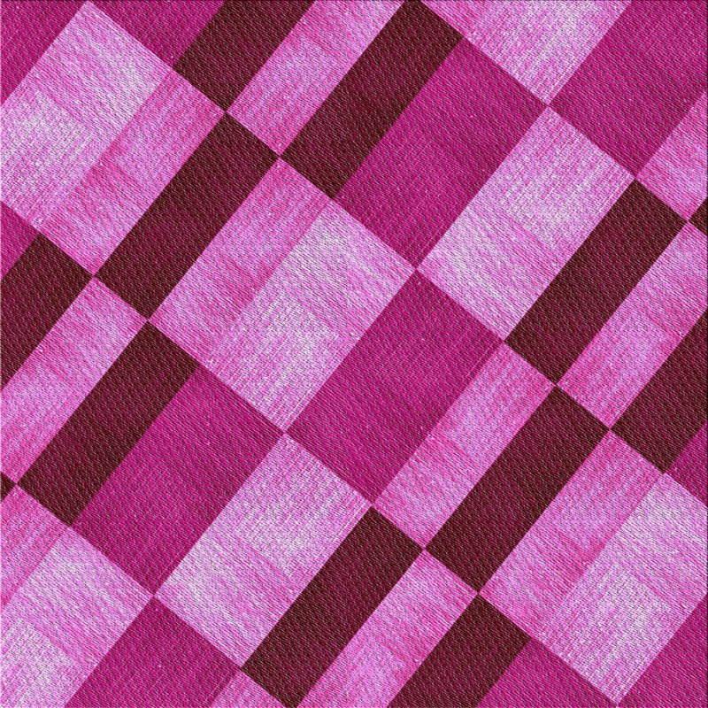 Motif géométrique rose Tapis décoratif, Carré 6 pi