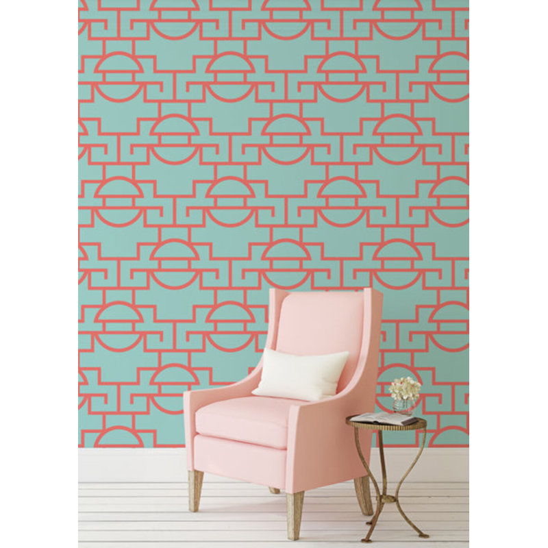 Shanghai Just Too Graphic 10' L x 24" W Wallpaper Roll, Coral Reef, Premium Paper