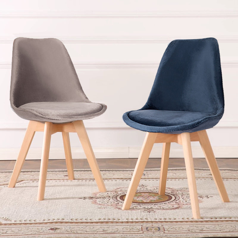Devries 45cm H Velvet Upholstered Side Chair, Blue