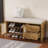 43" Wide Shoe Storage Bench With Cushion Entryway Bench Storage Bench With Storage And 2 Drawers-1133230692