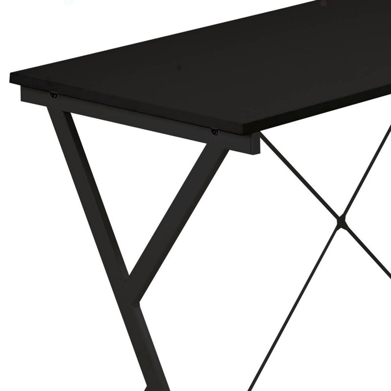 Bureau d'ordinateur en L avec support pour unité centrale, Noir