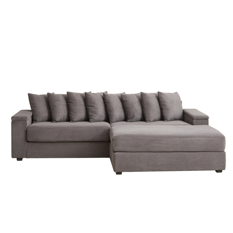Canapé en L surdimensionné avec méridienne Luxe, Gris