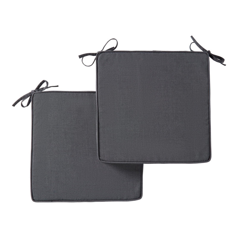Sunbrella Outdoor Dining Chair Seat Pad, Canvas Coal
