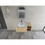 Meuble-lavabo mural 42 po en contreplaqué avec vasque en céramique, tablette de rangement et 2 portes à fermeture en douceur-134531163