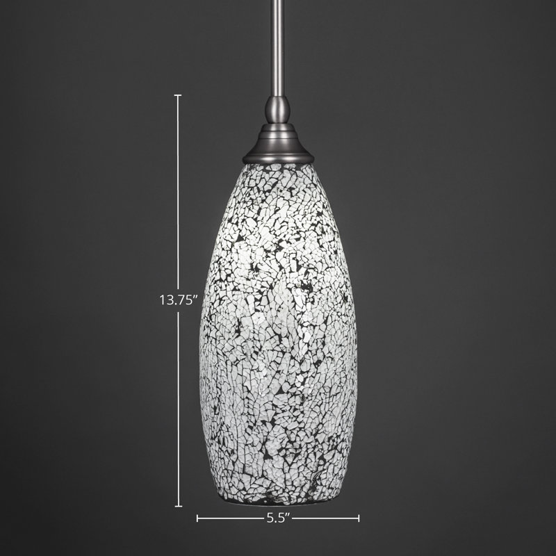 Stem Hung Mini Pendant Shown With Fusion Glass, 5.5"