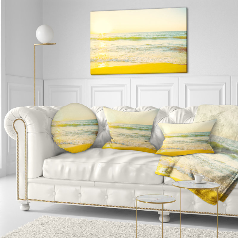 Coussin lombaire seascape calme et colorée coucher de soleil à la plage
