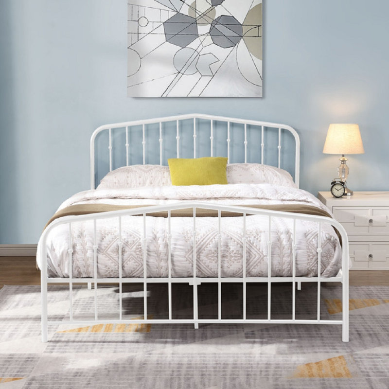 Lit plateforme moderne, Grand lit, Blanc