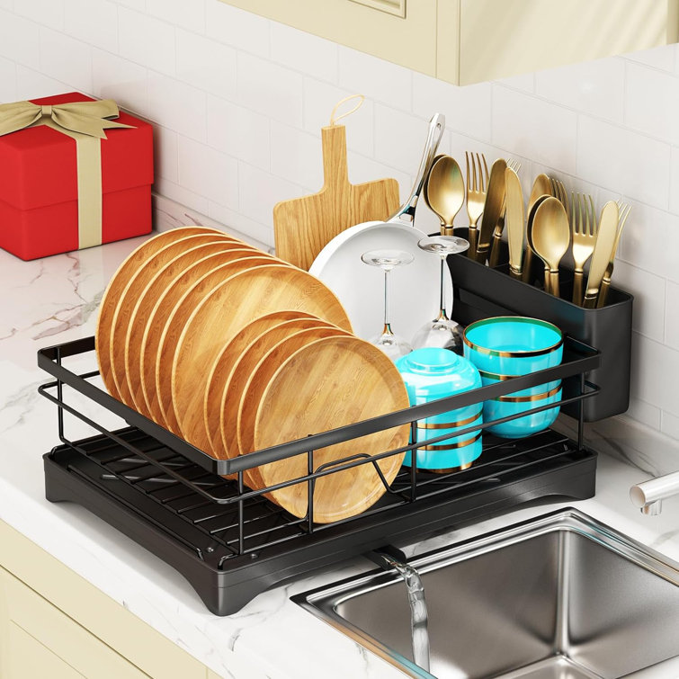 Dish Drying Rack with Drainboard, Kitchen Dish Drainer Rack in