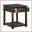 Table de bout rustique traditionnelle avec rangement, fabrication en bois durable, finition brun riche pour le salon ou la chambre à coucher