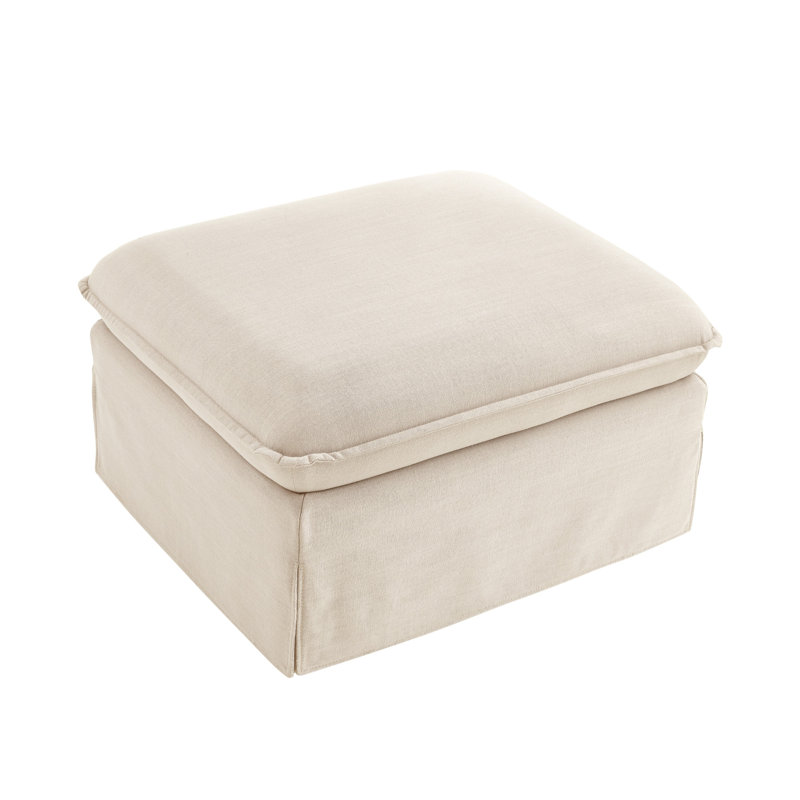 Repose-pieds en lin 27 po, Beige