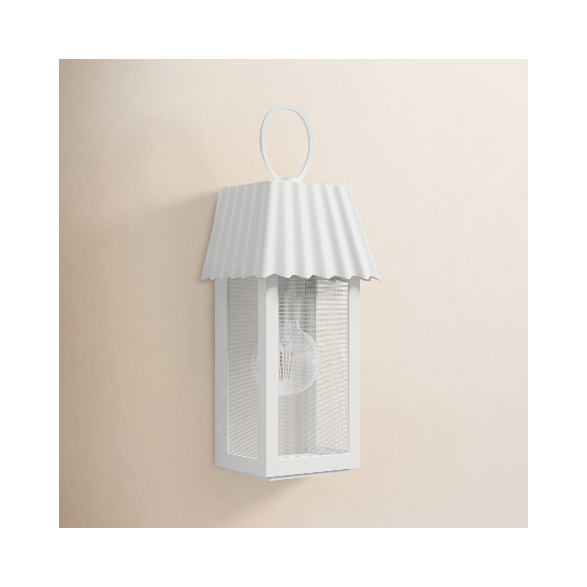 Godin Single Light Outdoor Wall Light, Shelter White